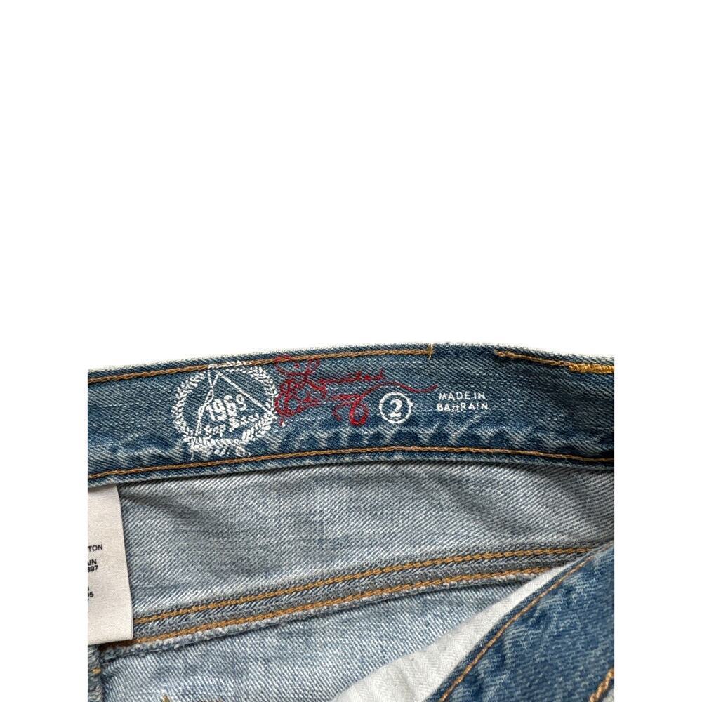 Vintage Gap 1969 Denim Mini Skirt Y2K Raw Hem - Picture 3 of 5